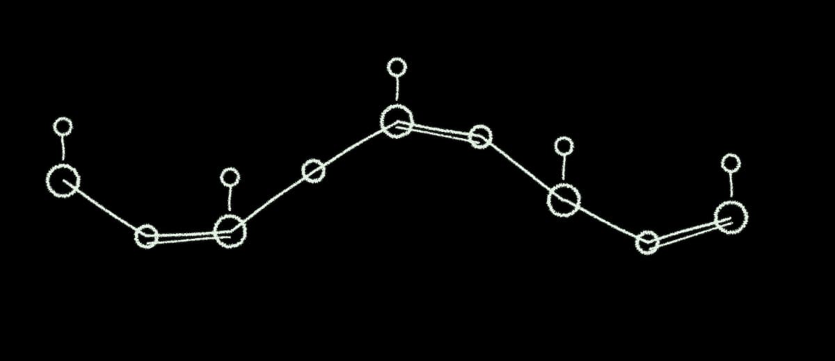 Chalk drawing of a molecular chain